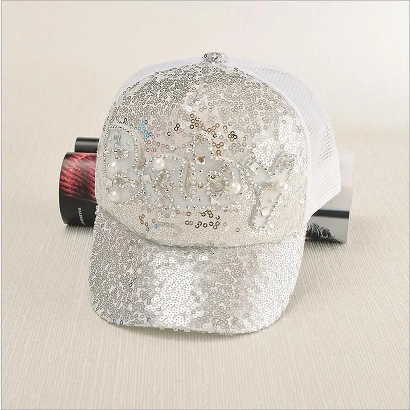 Детская Кепка унисекс Gorras модная повседневная для девочек с блестящими стразами