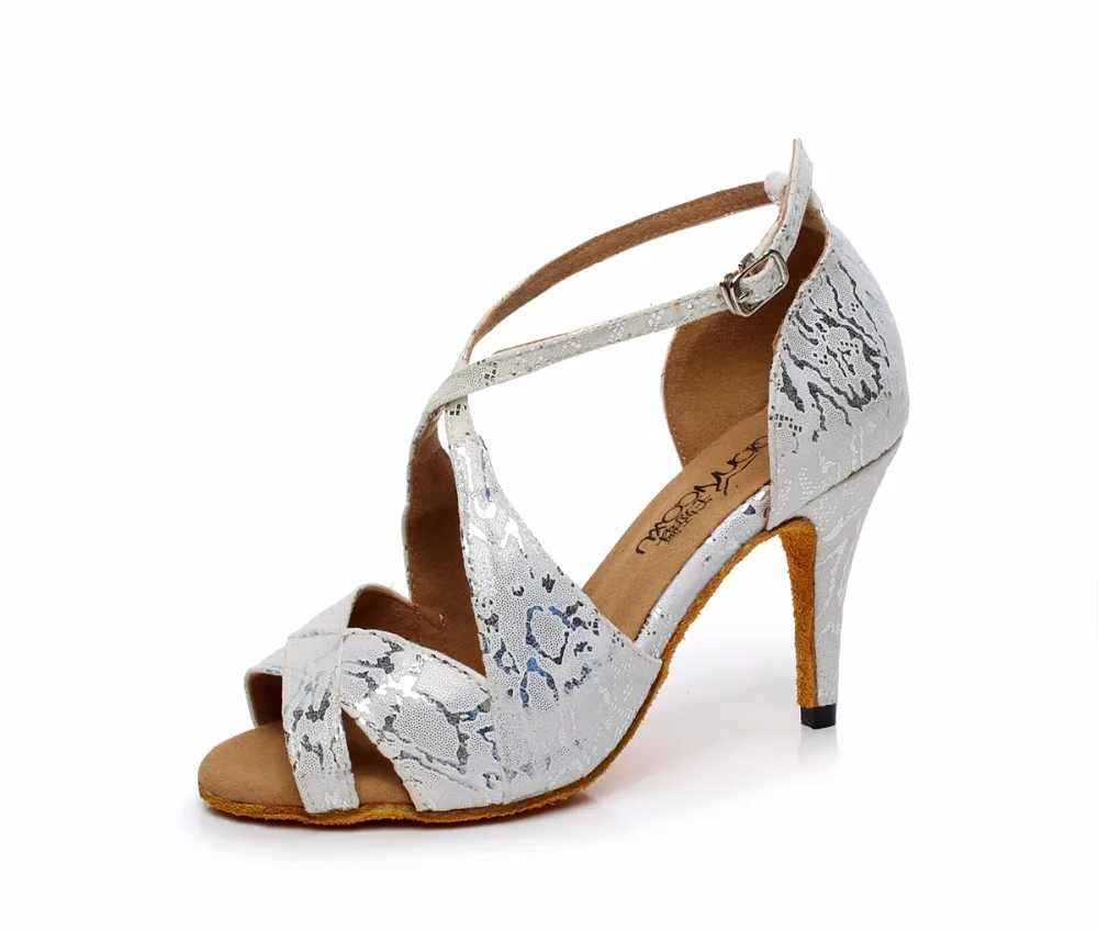 

Women Ballroom Latin Dance Shoes Heels 6/7.5/8.5 Female Indoor Samba Tango Social Party Dance Shoes Soft Sole 598 VA15