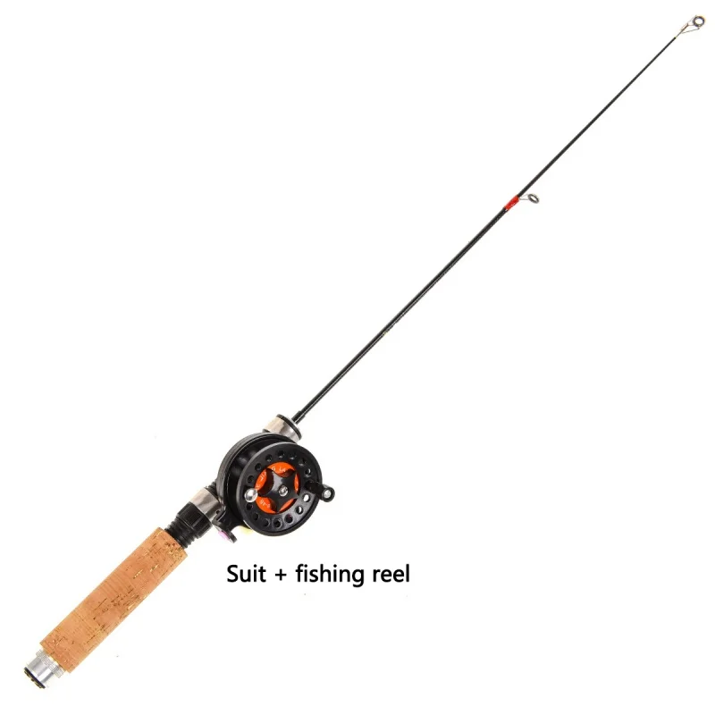 Ice Fishing Rod(Reel) Winter Super Short FRP Fiber Lightweight Retractable Telescopic Pole(Wheel) For Freshwater Saltwater