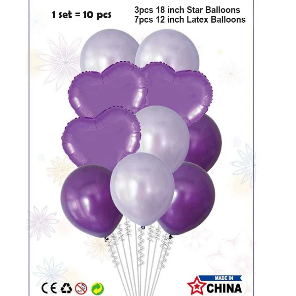 Воздушные шары на день рождения, свадебные шары, вечерние, домашние, свадебные украшения, Свадебный декор, латексные надувные шары из алюминиевой фольги - Цвет: 1 set color Purple