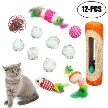 

12pcs Pet Cat Toys Cute Fish Shape Chewing Toy Simulation Stuffed Fish With Catnip Pet Interactive Toy For Cats Kitten