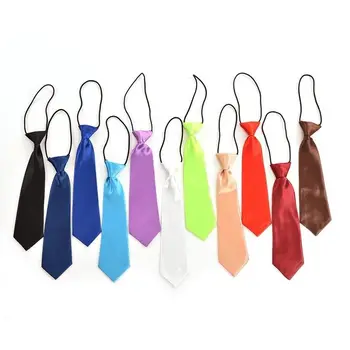 

1pc School Boys And Girls Children Kids Baby Wedding Solid Colour Elastic Tie Necktie