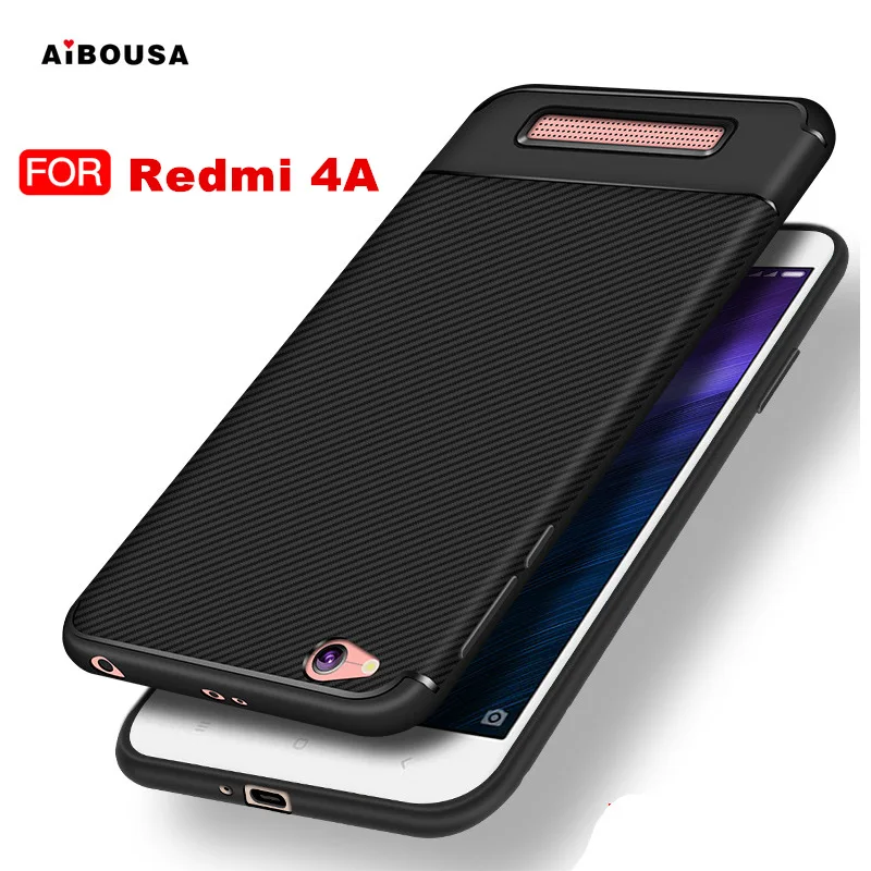 4A For Xiaomi Redmi 4A Case Silicone Carbon Fiber Heavy ShockProof Full