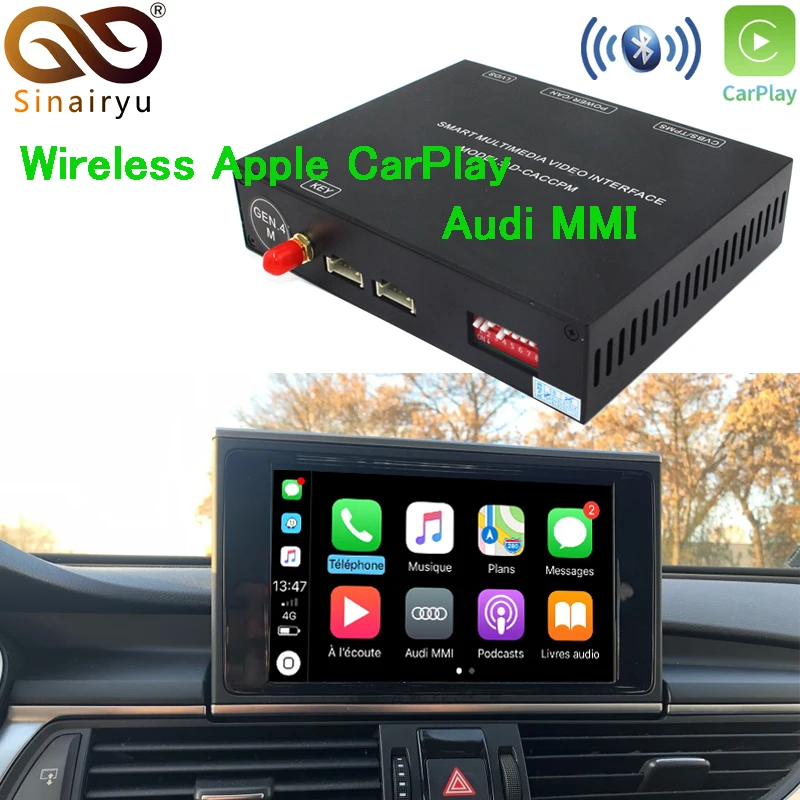 

Sinairyu Wireless Apple Carplay/Android auto Solution for Audi Q2 Q5 A4 A5 A6 A7 Q7 A3 Q3 B9 MMI with Reverse Camera for Audi