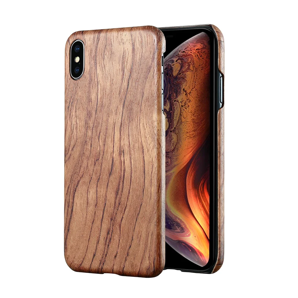 For Apple iPhone 14 Pro 13 12 Mini 11 Pro X XS Max XR walnut Enony Wood Rosewood MAHOGANY Wooden Back Case Cover