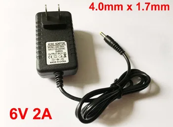

100PCS High quality DC 6V 2A IC program AC 100V-240V Converter Switching power adapter 2000mA Supply US Plug DC 4.0mm x 1.7mm