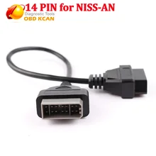 Для Niss-an 14 Pin To 16 Pin OBD 2 II кабель для диагностики автомобиля Соединительный кабель