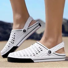 Новые летние Для мужчин половина сандалии на нескользящей подошве; дышащая обувь; пляжная обувь светильник модная удобная обувь в сеточку; сандалии, мужские Тапочки