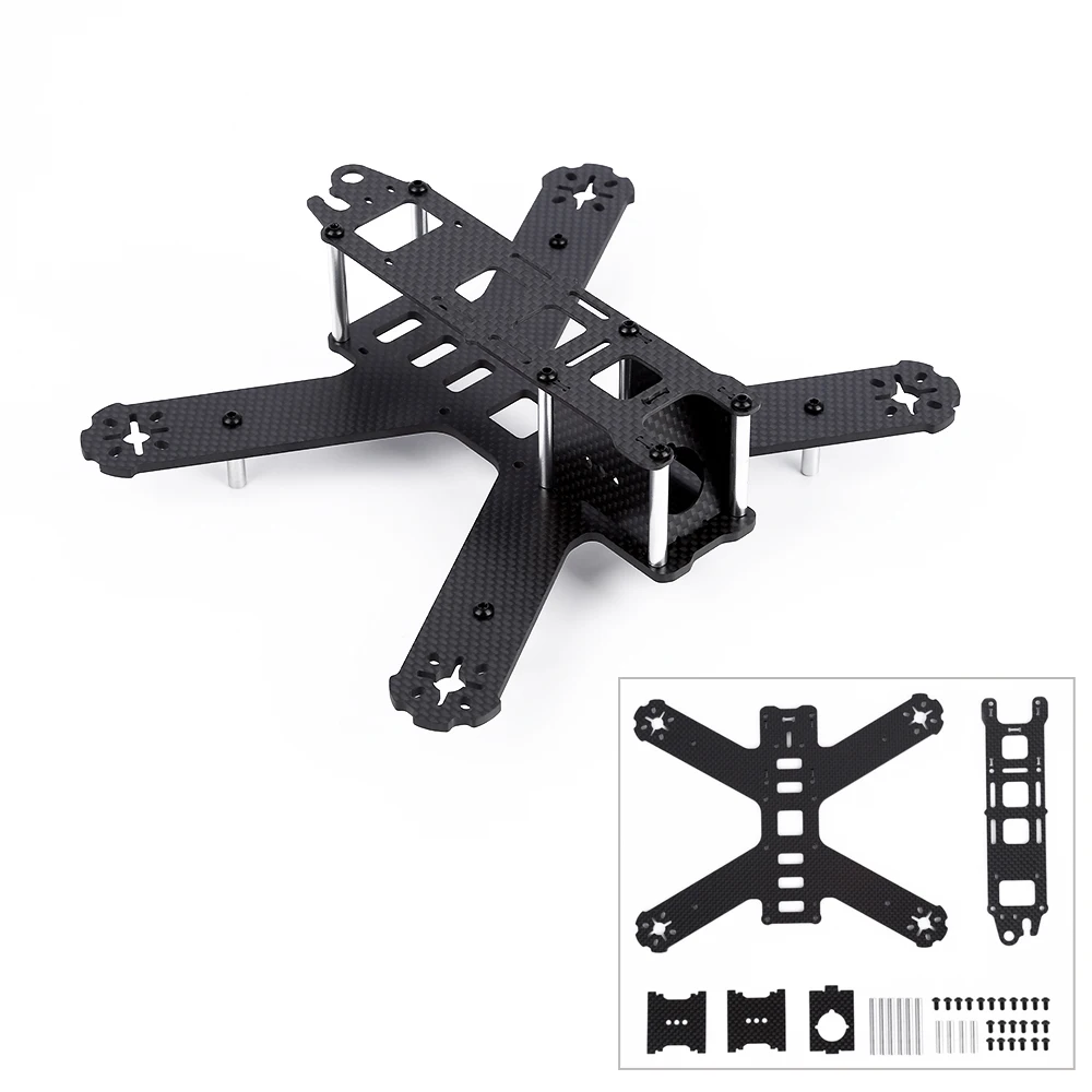 

1 set Pure Carbon Fiber 210 Frame for 210 QAV210 Mini Quadcopter Drone Racing Crossing Frame with Silver Aluminum Column