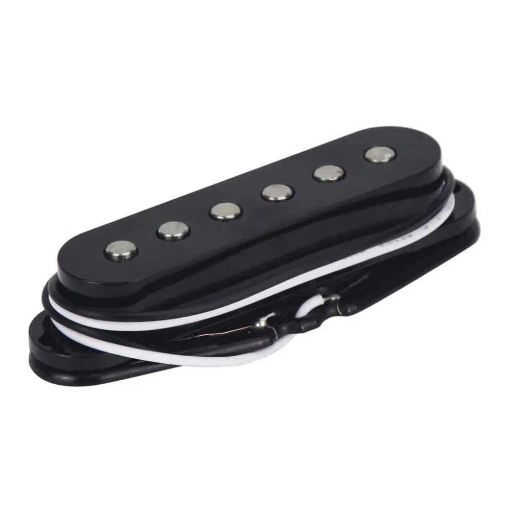 

FLEOR Black Electric Guitar Pickup Alnico 5 Single Coil Pickup Neck Pickup Flat Pole Piece for Strat FD Guitar Accessories Parts
