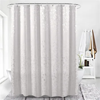 

Polyester In White Leaf Print Curtain Bathroom Bath Curtains Easy Clean Shower Curtain Polyester Water Proof Bathroom Products