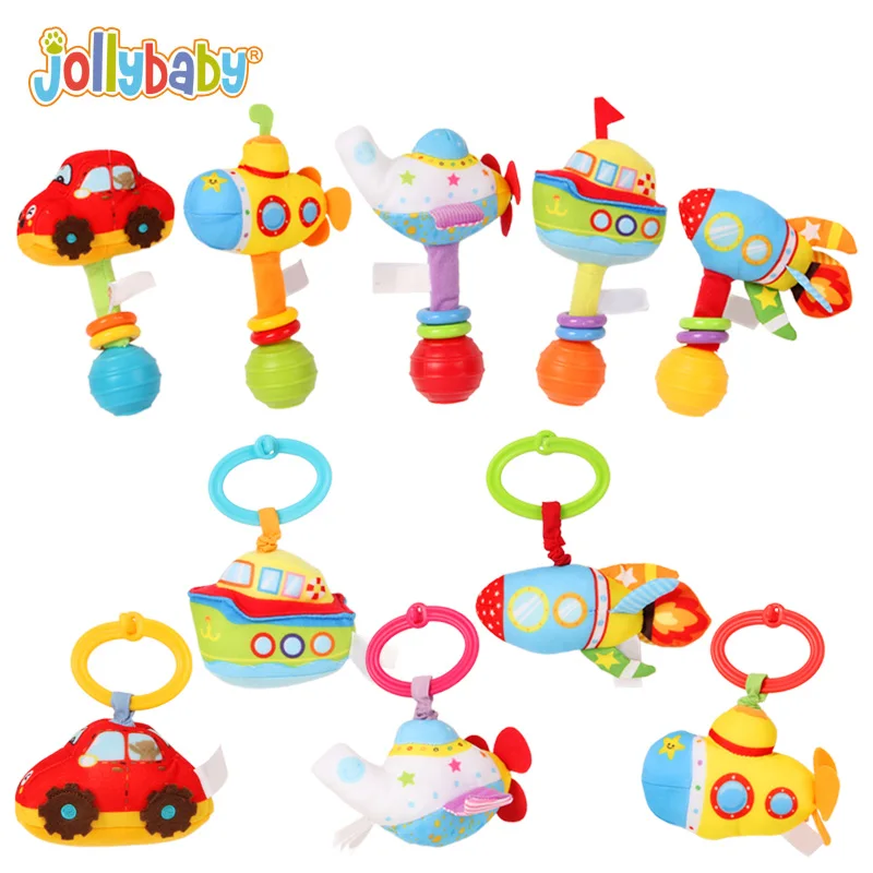 Jollybaby Baby Cute Plush Hand Bells Pulldown Vibrating Vehicle Rattles