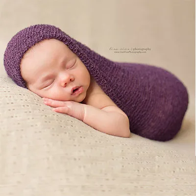 Костюм для новорожденных, костюм для фотосъемки Atrezzo Fotografia, мягкий хлопковый костюм для фотосъемки с повязкой на голову - Цвет: Dark Purple