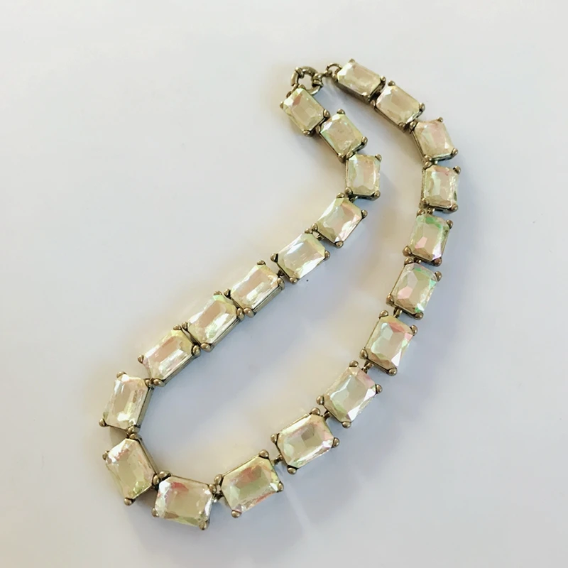 Сладкий стеклянный камень кристалл AB колье ожерелье