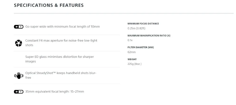 Sony E 10-18 мм F4 ED OSS Lens SEL1018 для sony A5000 A5100 A6300 A6500