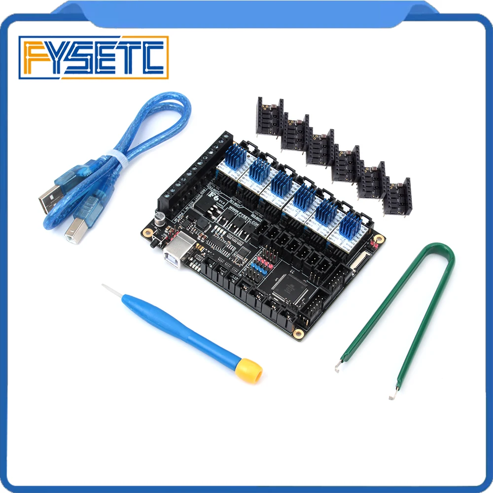 Плата все в одном FYSETC F6 V1.3 системная плата для электроники + 6 шт. TMC2208 V1.2 защита