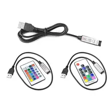 Светодиодный ленты 5 вольт rgb-контроллер USB ИК RF пульт дистанционного управления 3 ключа 17 ключ с 24-мя клавишами удаленный беспроводной контроллер 5В питание от USB светодиодный полосы света