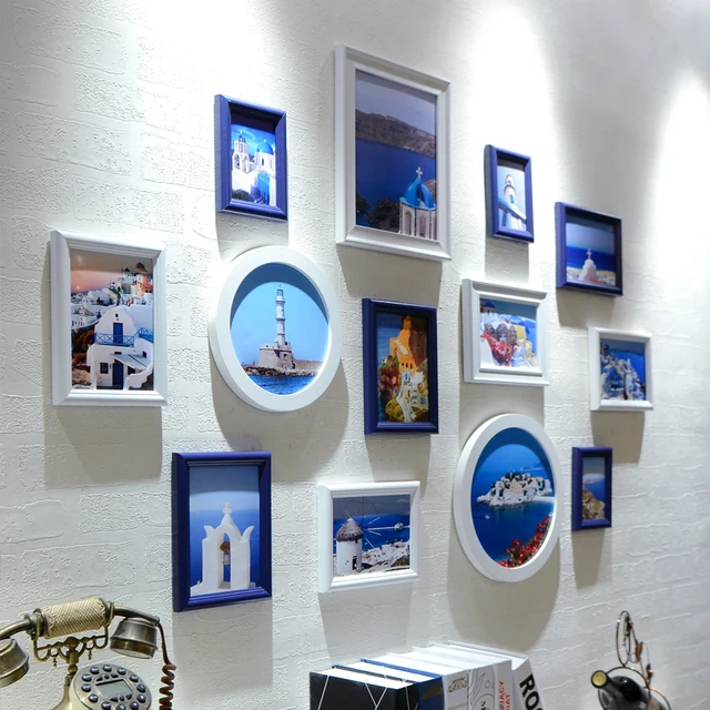13pcs Round Rectangle Simple Photo Frames Set Mdf Wall Hanging 13pcs Round Rectangle Simple Photo Frames Set Mdf Wall Hanging Picture Home Decor Sofa