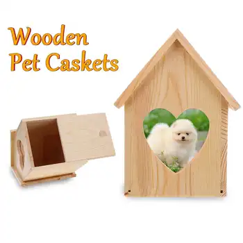 

Wood Urn Pet Cat Dog Bird Rabbit urnen Caskets House For Ashes Cremation Funeral Memorial Pet Urns Coffin Box Can Put Picture