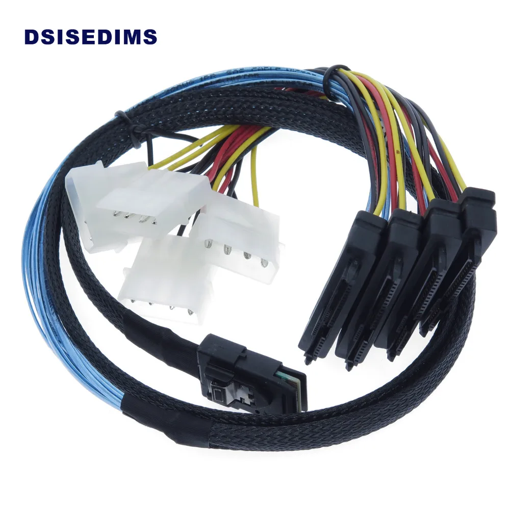 Внутренний Mini SAS 4i SFF 8087 36 Pin к 4x 8482 29Pin Кабель для жесткого диска с питанием от 4