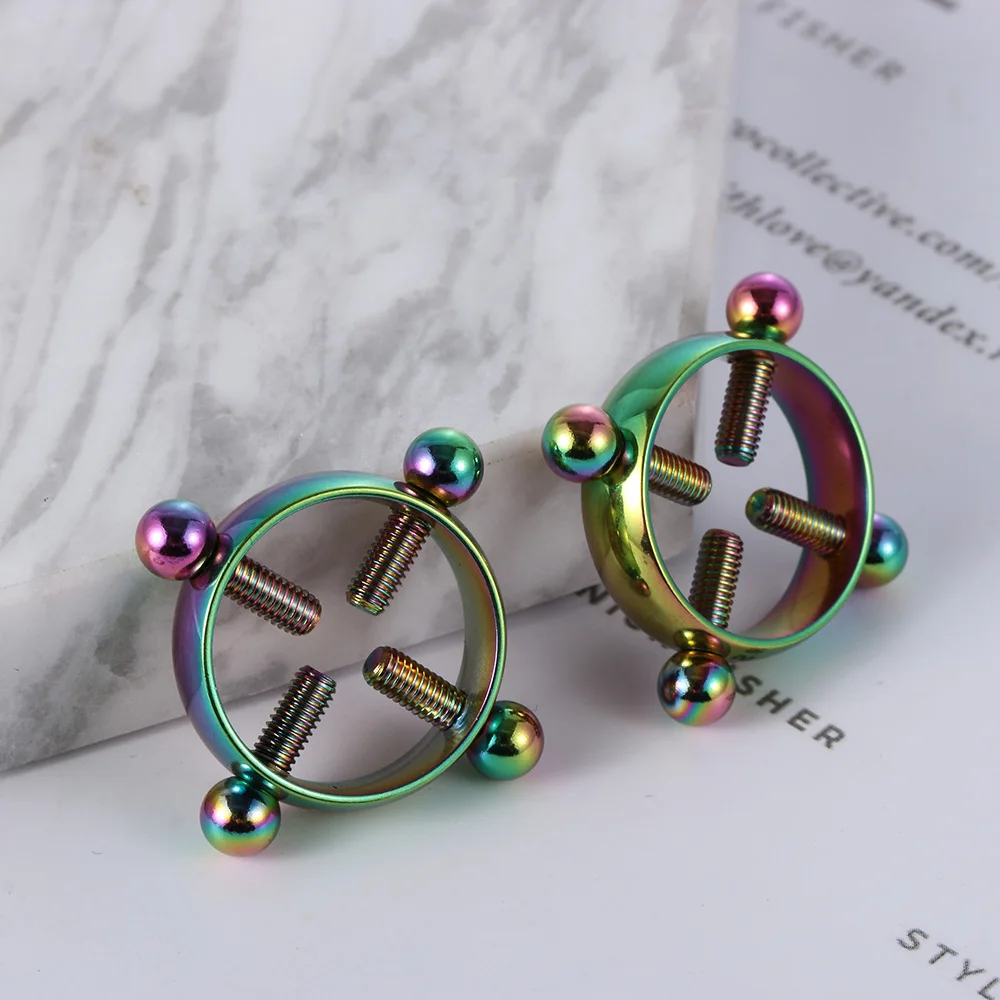 1 Pair Fashion Round Non Piercing Nipple Ring Shield Body Piercing