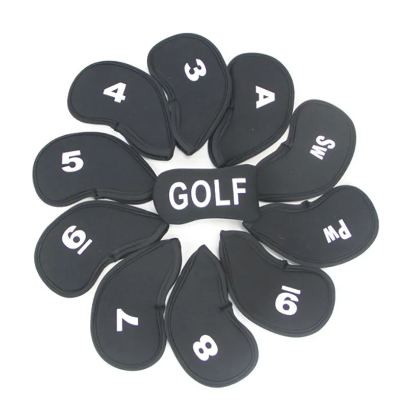 

11pcs/set Golf Irons Headcover #3-9PAS High Quality L Shape Putter Golf Covers New For Men Women