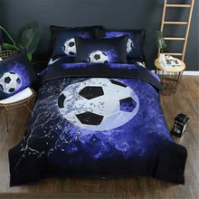 1 x funda de edredón + 2 x funda de almohada 3D de fútbol, edredón de fútbol, tamaño King, cubierta estampada para edredón, funda de almohada, juego de cama, decoración de dormitorio