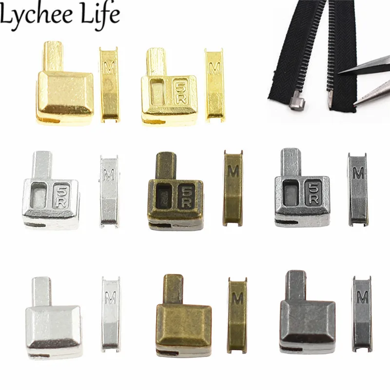 Lychee Life 10 шт. металлическая ремонтная застежка молния стопор цинк 5 # сплав