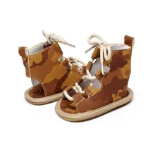 Новая модная летняя обувь детская обувь для мальчика камуфляж римские туфли из искусственной кожи детские сандалии, обувь резиновая подошва детская обувь детские сандалии