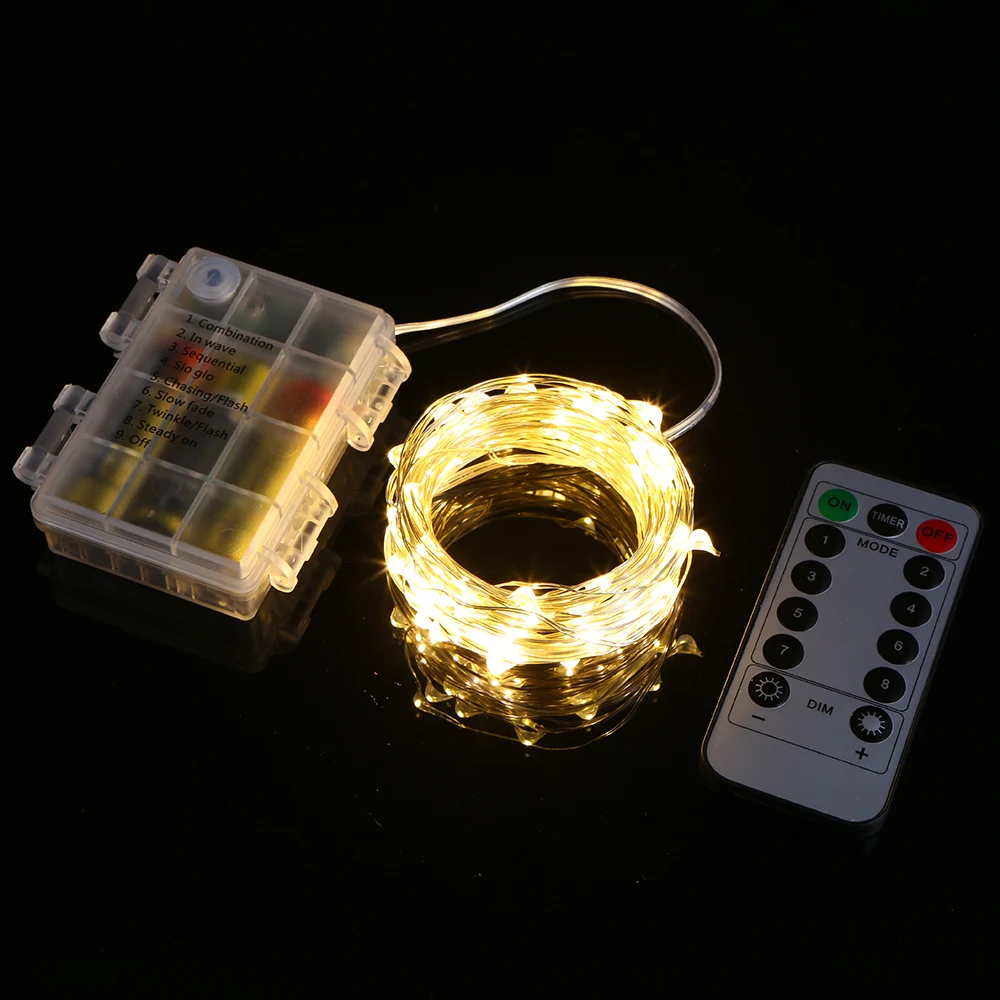 Tomshine 10 м медная проволока 100LED струнная лампа Дистанционное управление 8 режимов