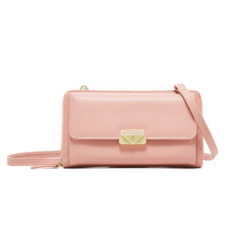 

Ladies shoulder bag slung long mobile phone bag adjustable Japan and South Korea simple large-capacity wallet