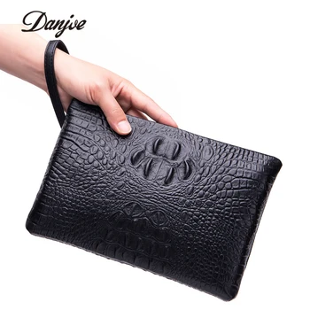 

New Genuine Leather Wrist Bag Men Day Clutches Bag For Male Men Hand Bag Natural Cowhide Business Phone Bag Long Daily Wallet