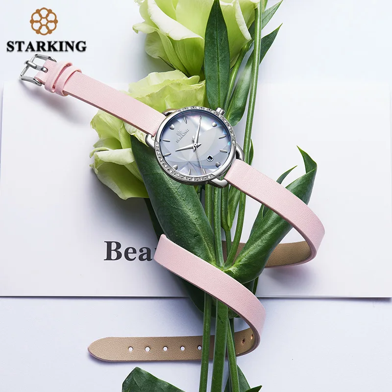 STARKING Dress Quartz Wristwatch Women Ladies Gift New Design Extra Long Strap Watch Leather