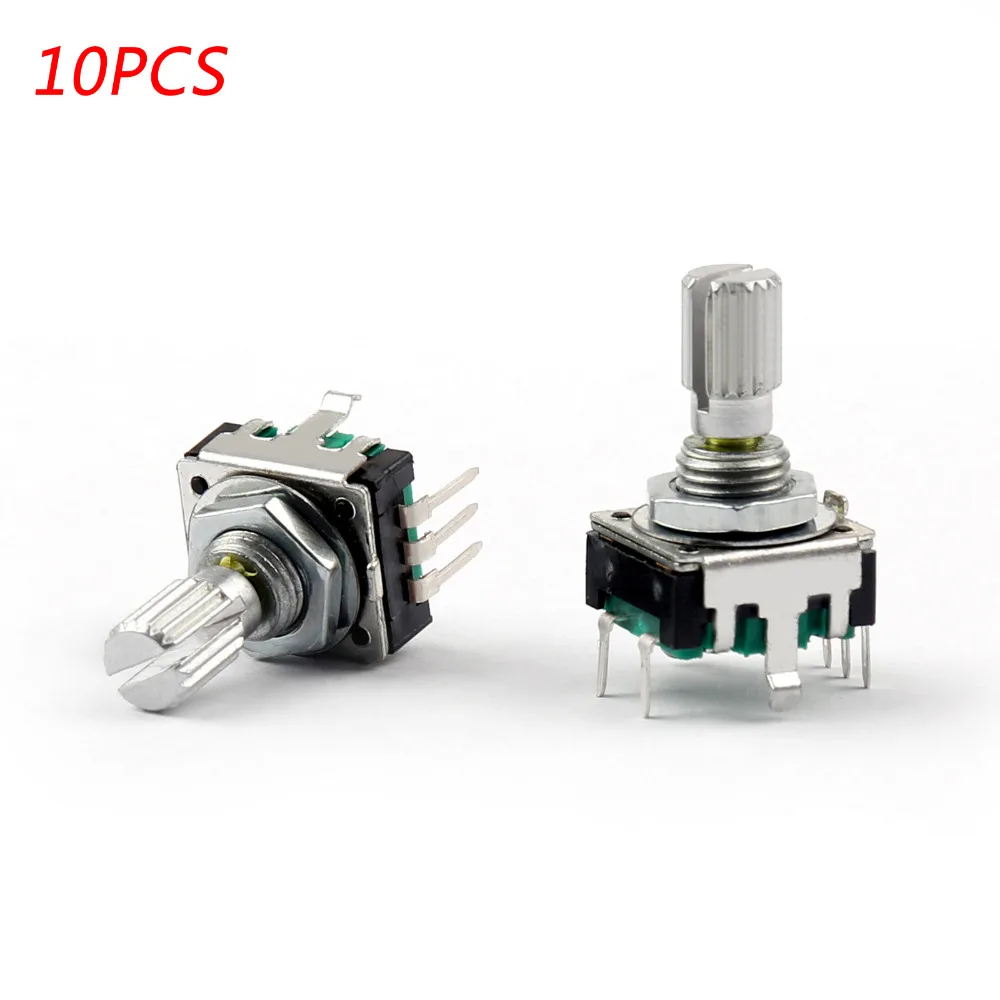 

Areyourshop 10PCS Rotary Encoder With Switch EC12 Audio Digital Potentiometer 15mm KQ Handle Connector Switches