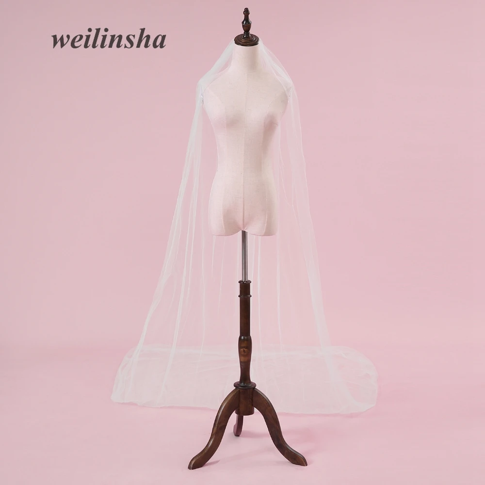 

weilinsha 2017 Long 3 Meters One Layer Bridal Veils for Adult Women Bridal Gowns New High Quality