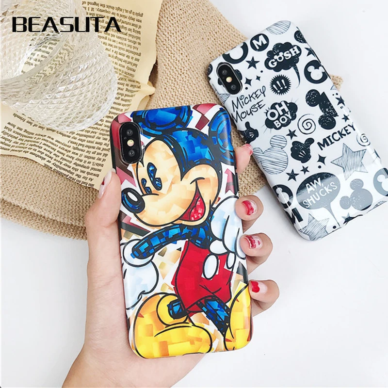 

Funny Minnie Mickey Mouse Donald Daisy Duck Soft TPU cute Case for iPhone X 7 8 Plus 6s 6plus for iphone XS MAX cartoon Cover