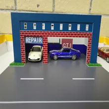 1/64 Автомобильный ремонтный магазин сборка модели автомобиля сцена пластиковая модель дорога водонепроницаемая для архитектурной сцены
