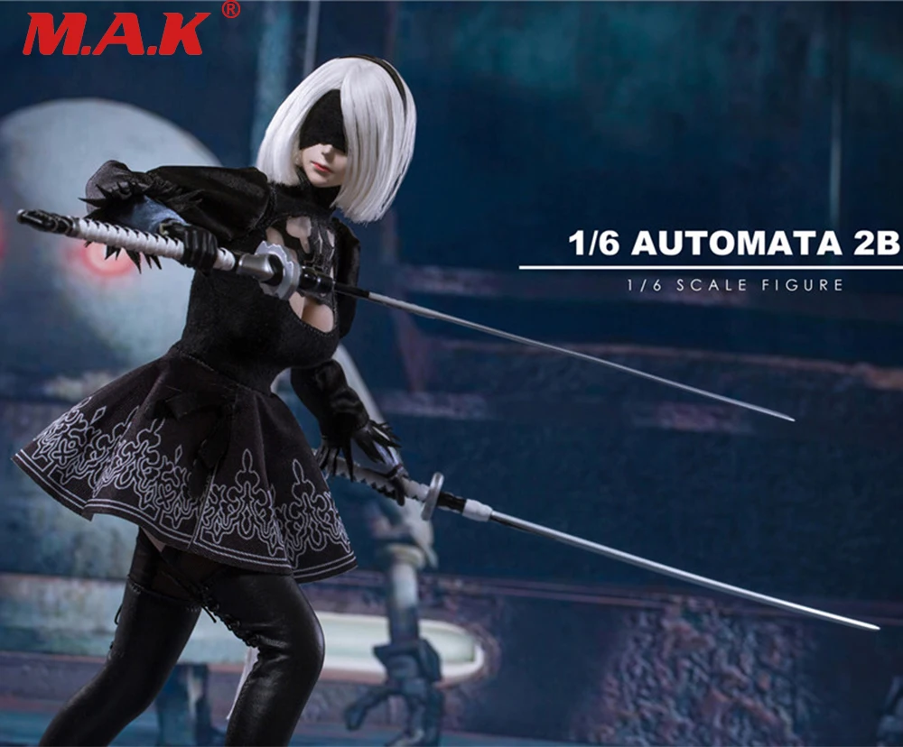 Сексуальный 1/6 масштаб женская фигура NieR Automata 2B Йорга женская голова белый костюм SET026 Косплей модель аксессуар для 1" бледное тело