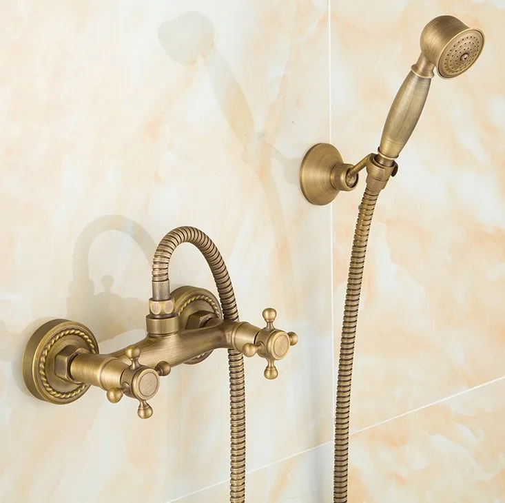 ﻿Buy 2016 Vintage Antique Brass Design Bathroom Shower Faucet Set Wall