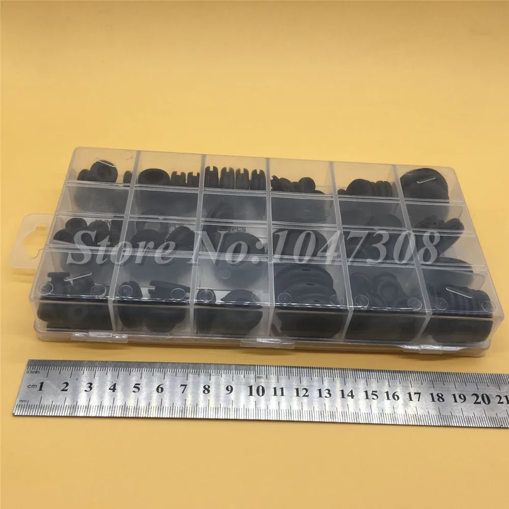 125 Pc Rubber Grommet Assortment Firewall Hole Plug Set Electrical Wire Gasket