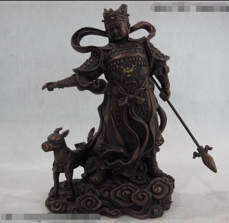 

BJC 00001 8 Chinese Red bronze famous fable Yang Jian Erlangshen Taoism God warrior Statue Discount 35%