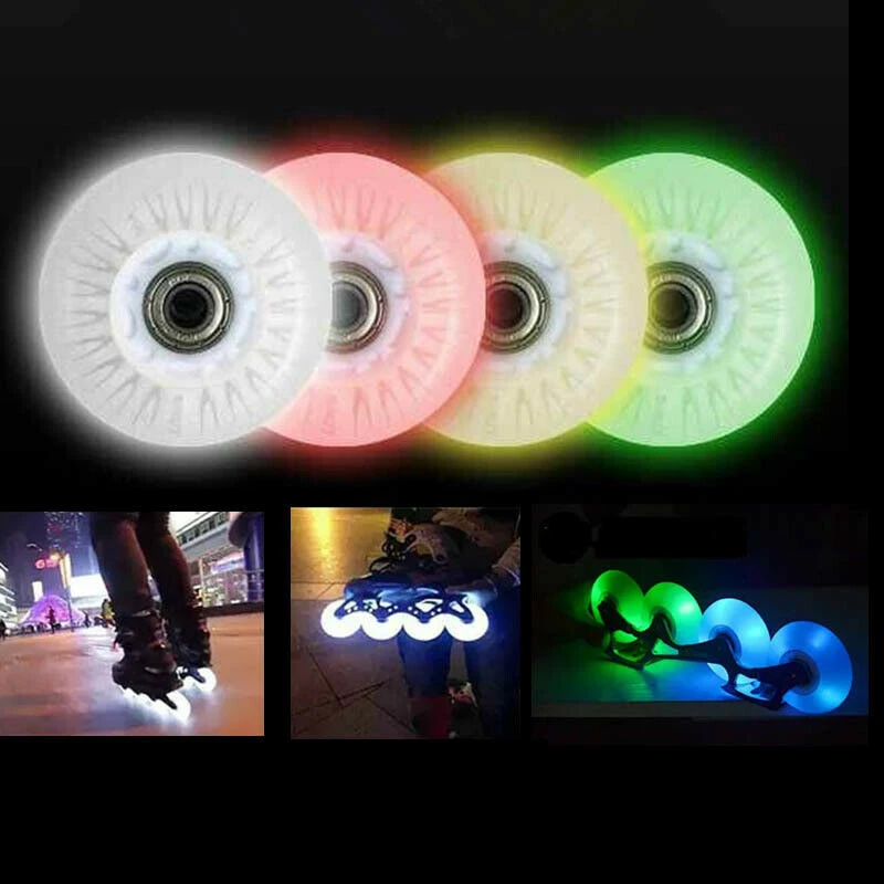 

2019 Outdoor LED Light Inline Sliding Flash PU Roller Wheels 80mm Inline Skating Flashing Wheel Rollerblade Replacement Durable