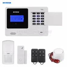 Diysecur 433 мГц Беспроводной GSM сигнализация Системы для дома безопасности Системы с PIR/двери Сенсор 850/900/ 1800/1900 мГц m2K