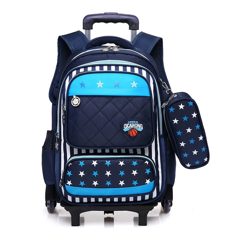 

Kids 2/6 Wheels Removable Trolley Backpack Wheeled Bags Children School Bag for Boys Girls Travel Bags Child School Backpack