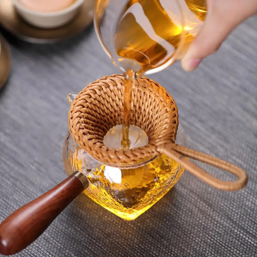 

Handmade Long Handle Rattan Tea Drinking Infuser Strainer with Fine Mesh for Teapot Tea Set Coffee&Tea Filter Tools 10