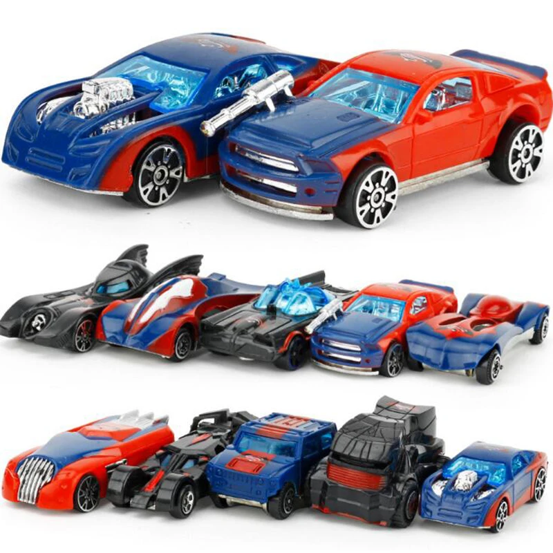 5 Pack/Set детей Diecast АВТОМОБИЛЯ сплава модели мини 1: 64 Классические игрушки Супермен против Бэтмена автомобили Juguetes металла Diecasts Игрушки для мальчиков