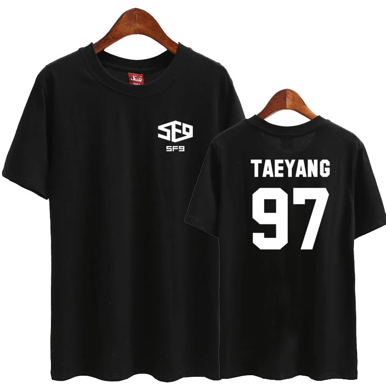 

New idol group sf9 member name printing o neck short sleeve t shirt fashion kpop t-shirt summer loose top tees