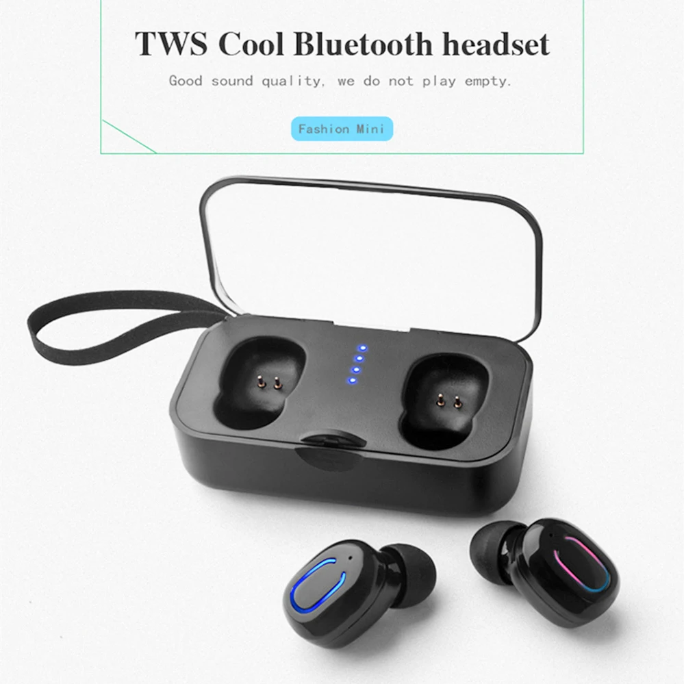Ti8s Bluetooth 5 0 Earphones TWS Wireless Waterproof Stereo Earphone Sports Earbuds with Mic Charging Box for Iphone Android