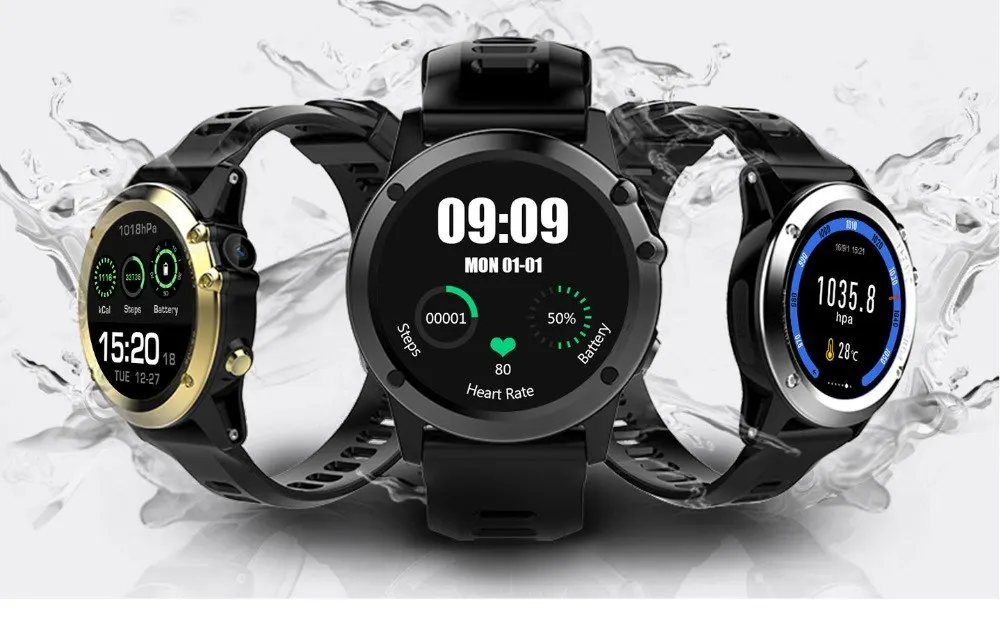 Slimy H1 Android 4,4 OS Смарт-часы водонепроницаемые IP68 плавание 1,39 дюймов MTK6572 Smartwatch телефон Поддержка 3g 2G SIM Wifi gps часы