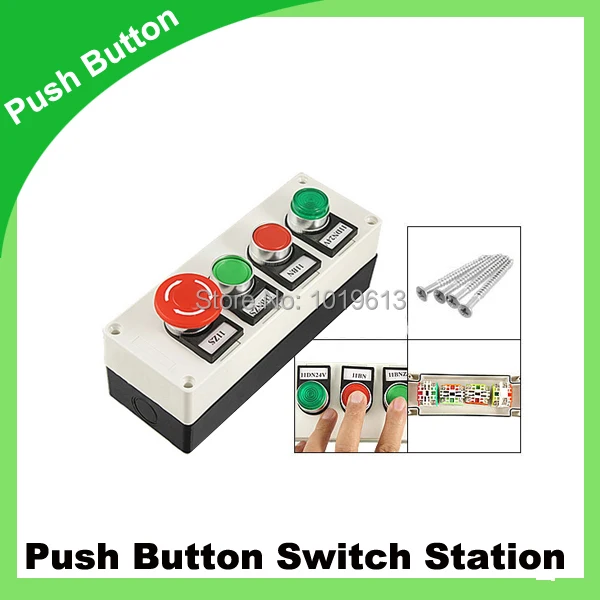 

Green Signal Lamp Self Locking Momentary Push Button Switch Station